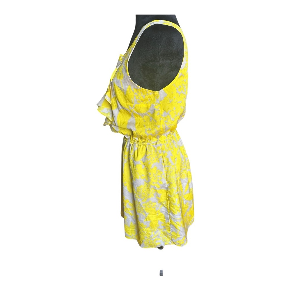 Express Yellow & Beige Floral Ruffle Dress – Size M - Picture 6 of 8